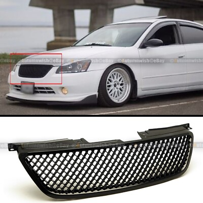 #ad #ad Fit 02 04 Altima Honeycomb Badgeless Glossy Black Bumper Hood VIP 3D Mesh Grille $55.99