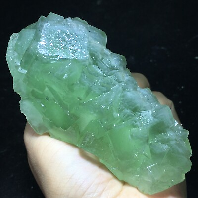 #ad 366g Transparent Green Cube Fluorite Crystal Mineral Specimen China $33.60