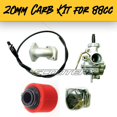 #ad 20mm High Performance Carburetor and Intake Kit for 88cc Honda XR50 CRF50 XR70 $89.99
