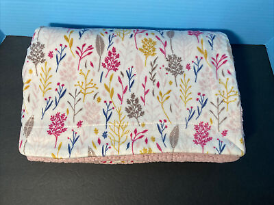 #ad RUNT 1478 Baby Blanket Plants Leaves Leaf Branch Fleece Pink Sherpa Soft Lovey $12.99