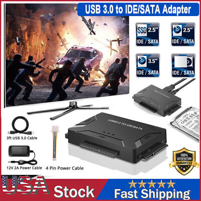 #ad USB 3.0 to IDE SATA Converter External Hard Drive Adapter Kit 2.5quot; 3.5quot; Cable A $11.38