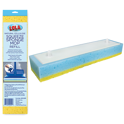 #ad LOLA Natural Cellulose Squeeze Sponge Mop Refill 9quot; Super Absorbent Head 1 CT $12.31