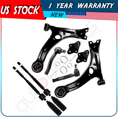 #ad For 2003 2008 Toyota Corolla 10Pcs Lower Control Arm Ball Joint Tie Rod End Kit $77.99