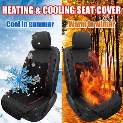 #ad US 1x 12V Car Seat Cover Coolingamp;Heating Pad Cushion Summer Winter Seat Cover $64.85