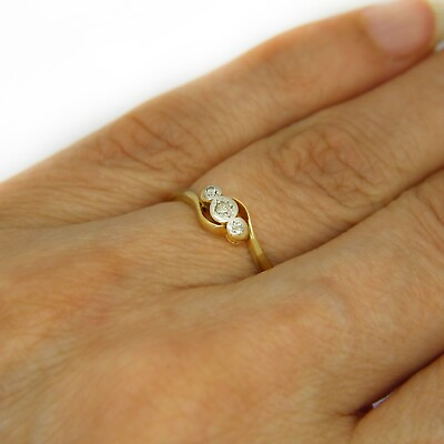 #ad 18ct Gold Platinum Diamond Ring Size 5 1 4 K GBP 250.75