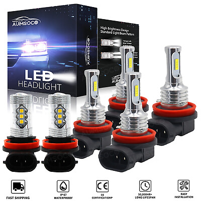 #ad For Nissan Sentra 2013 2021 6x H11 Combo LED Headlight Fog Light Bulbs Kit 6000K $35.99