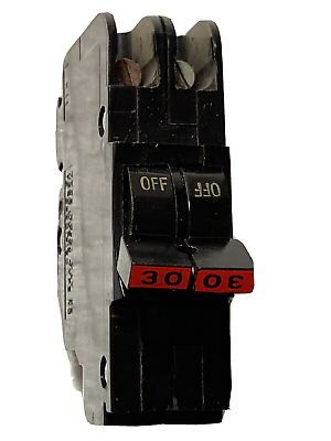 #ad FPE Federal Pacific 30 Amp 2 Pole NC230 Stab Lok Breaker Mini THIN NC red handle $27.99