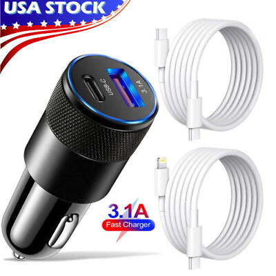 30W Fast Charge USB PD Type C Car Charger Adapter For iPhone 14 13 12 11 Pro Max $5.79