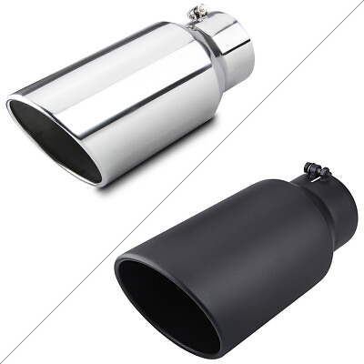 #ad Inlet 5quot; Outlet 7quot; 15quot; Long Stainless Steel Rolled Edge Exhaust Tip Diesel $49.00