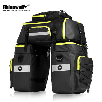 #ad 75L 3 In 1 RHINOWALK Bicycle Trunk Bags Cycling Rear Rack Tail Seat Pannier Pack $76.99