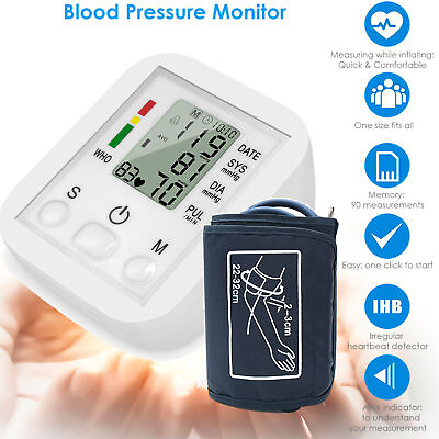#ad Digital LCD Wrist Blood Pressure Monitor Pulse Meter Heart Rate Measure L4M7 $14.65
