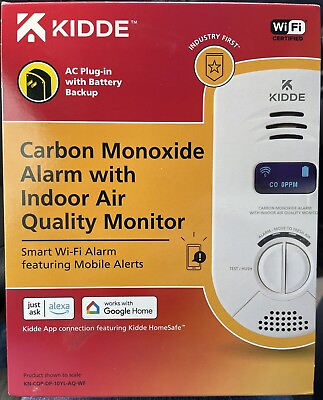 #ad Kidde Carbon Monoxide Smart Wi Fi Alarm with Indoor Air Quality Monitor New $35.00