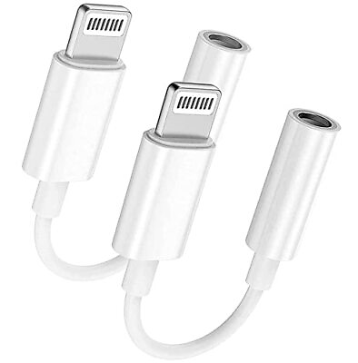 #ad 2x Cable de conector de audio del adaptador de auriculares de 3.5 mm para iPhone $10.56