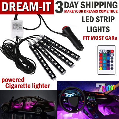 #ad 36 LED Car Interior Atmosphere Lamp Neon Lights Strip Wireless IR Remote Control $8.99