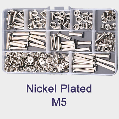#ad M5 Nickel Plated Truss Head Semi Tubular Rivets 20 50 100 500pcs Hollow Rivet $10.65
