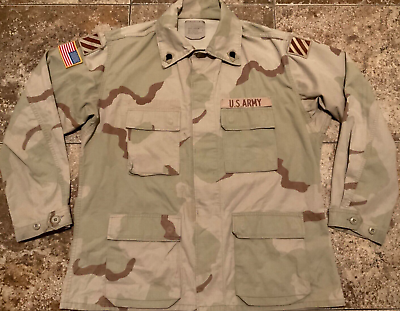 #ad US ARMY DESERT CAMO 3RD INFANTRY DIVISION JACKET LARGE REGULAR PREOWNED $27.99