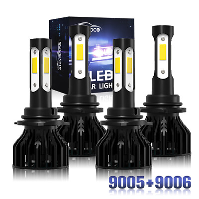 #ad 4X Led Headlight 9005 9006 High Low Beam White For Chevrolet K3500 1990 2000 Kit $37.49