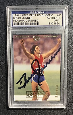 #ad Bruce Jenner Signed PSA DNA 1996 Upper Deck #43 US Olympic Decathlon Gold Medal $179.99