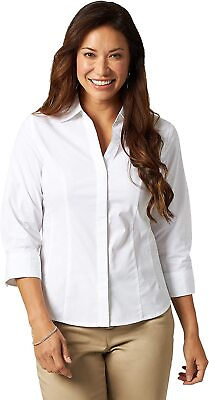#ad Riders by Lee Indigo Women#x27;s Plus Size Easy Care ¾ Sleeve Woven Shirt $56.65