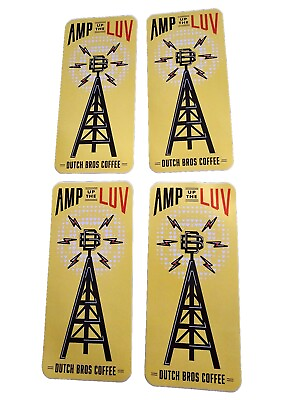 #ad 4X Amp Up The Luv Radio Tower Dutch Bros Stickers LOT $15.96