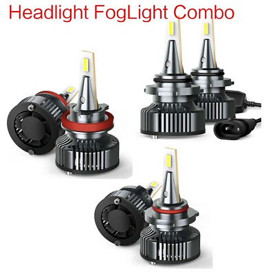 #ad AUXITO H11 9005 9006 LED Low Headlight Beam Bulbs White 6500K Error Free 2 4x $119.99