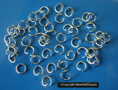 #ad 8mm Silver color open jump rings heavy gauge 1MM thick wire 50 pcs FPJ103 $2.50
