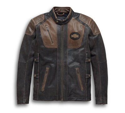 #ad Men#x27;s Handmade Harley Davidson Triple Vent Passing Leather Motorcycle Jacket. C $200.00