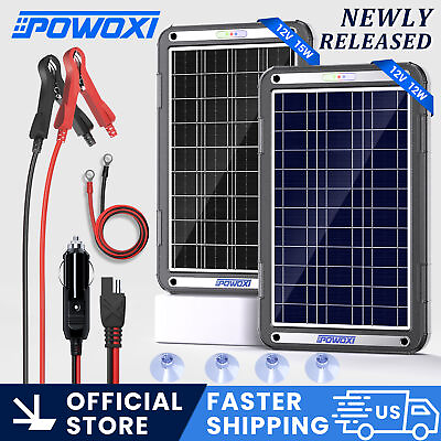 #ad POWOXI Upgraded MPPT 12W 15W 12V Solar Battery Trickle Charger amp; Maintainer NEW $59.39