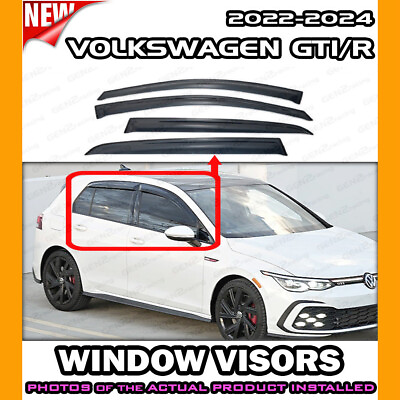 #ad WINDOW VISORS for 2022 → 2024 Volkswagen GTI Golf R DEFLECTOR RAIN GUARD VENT $55.98