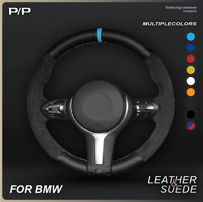 #ad For BMW M2 M3 F82 M4 M5 F12 F13 M3 F82 Steering Wheel Cover Suede Carbon Strip $60.00