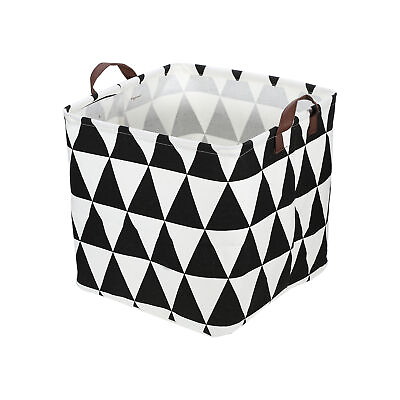 #ad Foldable Square Laundry Basket 12.60quot;x12.60quot;x12.60quot; 30L Black 1 Pc Triangle AU $21.14