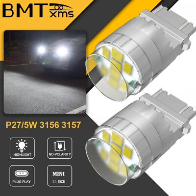 #ad 3157 4114 4157 LED DRL Driving Daytime Running Light Bulb Kit 6000K White 9V 18V $11.56