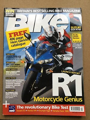 #ad Bike Magazine April 2004 R1 Fireblade ZX 10R VN2000 TDM900 Benelli RS GBP 7.99