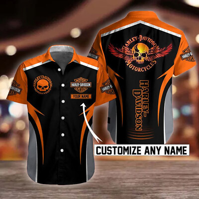 #ad #ad Personalized Harley Davidson Motorcycles Hawaiian Print Shirt Men Women S 5XL $30.99