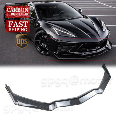 #ad For Chevy Corvette C8 Z51 2020 2023 Carbon Fiber Front Bumper Lip Splitter Kits $99.89