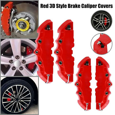 4x Red 3D Style FrontRear Car Disc Brake Caliper Cover Brake Accessories Parts $25.28