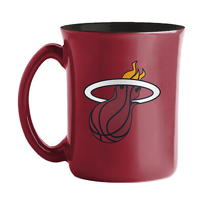#ad NBA Large 15oz Two Toned Cafe Mug with Inner Color Miami Heat $24.95