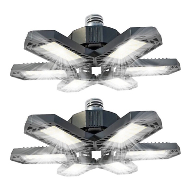#ad 2Pack LED Garage Light 600W 900000LM Deformable Bright Shop Ceiling Bulb Lamps $19.95