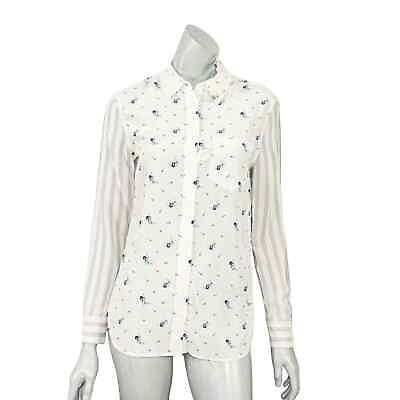 #ad Equipment Femme Women#x27;s Reese Archive Provence Floral Stripe shirt Size XS $49.99
