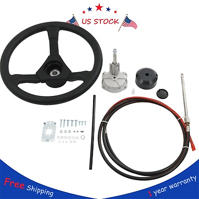 #ad 12FT SS13712 Boat Rotary Steering System Outboard Kit amp; 12Ft Marine Cable New $146.97