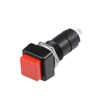#ad 10pcs 12mm Red Momentary Push Button Switch Square Flat Button SPST NO $13.38