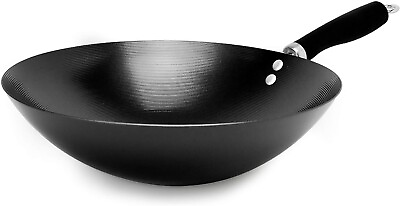 #ad Ecolution Non Stick Carbon Steel Wok with Soft Touch Riveted 12 Inch Black $33.99