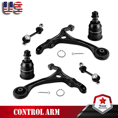 #ad 6pc Fits 2003 2007 Honda Accord Front lower control arm Sway Bar Link $107.99