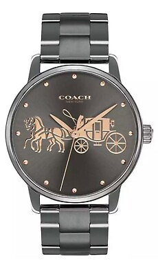 #ad Brand New Coach Grand Women’s Gunmetal Grey 36mm Bracelet Watch 14502924 $95.00