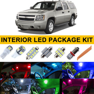 #ad 17Pcs Interior LED Package Bulbs Kit For Chevy Yukon Tahoe Suburban 2007 2014 $16.99