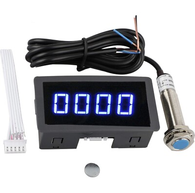 #ad Digital Blue LED Tachometer RPM Speed Meter $15.99