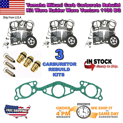 #ad #ad Yamaha Mikuni Carburetor Rebuild Kit Wave Raider Wave Venture 1100 Needle Seat $137.04