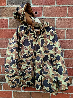 #ad Vintage Columbia Duck Camo 3 in 1 Hunting Jacket sz XL with game bag $200.00