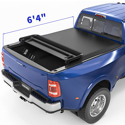 #ad 4 Fold 6.4FT 6.5FT Soft Tonneau Cover For 2002 2024 Dodge Ram 1500 2500 3500 Bed $185.99