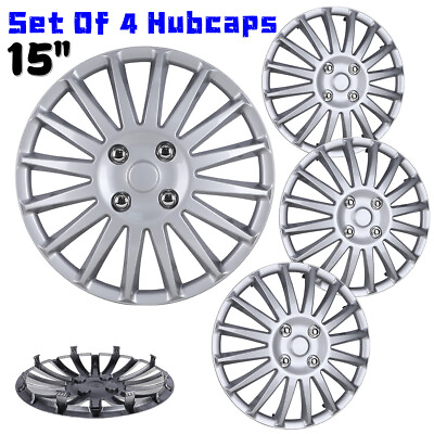 #ad 15quot; Set Of 4 Universal Wheel Rim Cover Hubcaps Snap On Car Truck SUV To R15 Tire $40.99